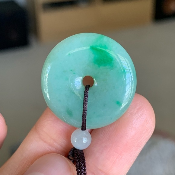 💚JADE donuts circles small <1 inch authentic jadeite - Picture 3 of 5